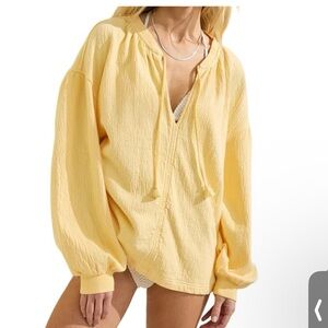 Aerie‎ Soft Yellow Knit Top